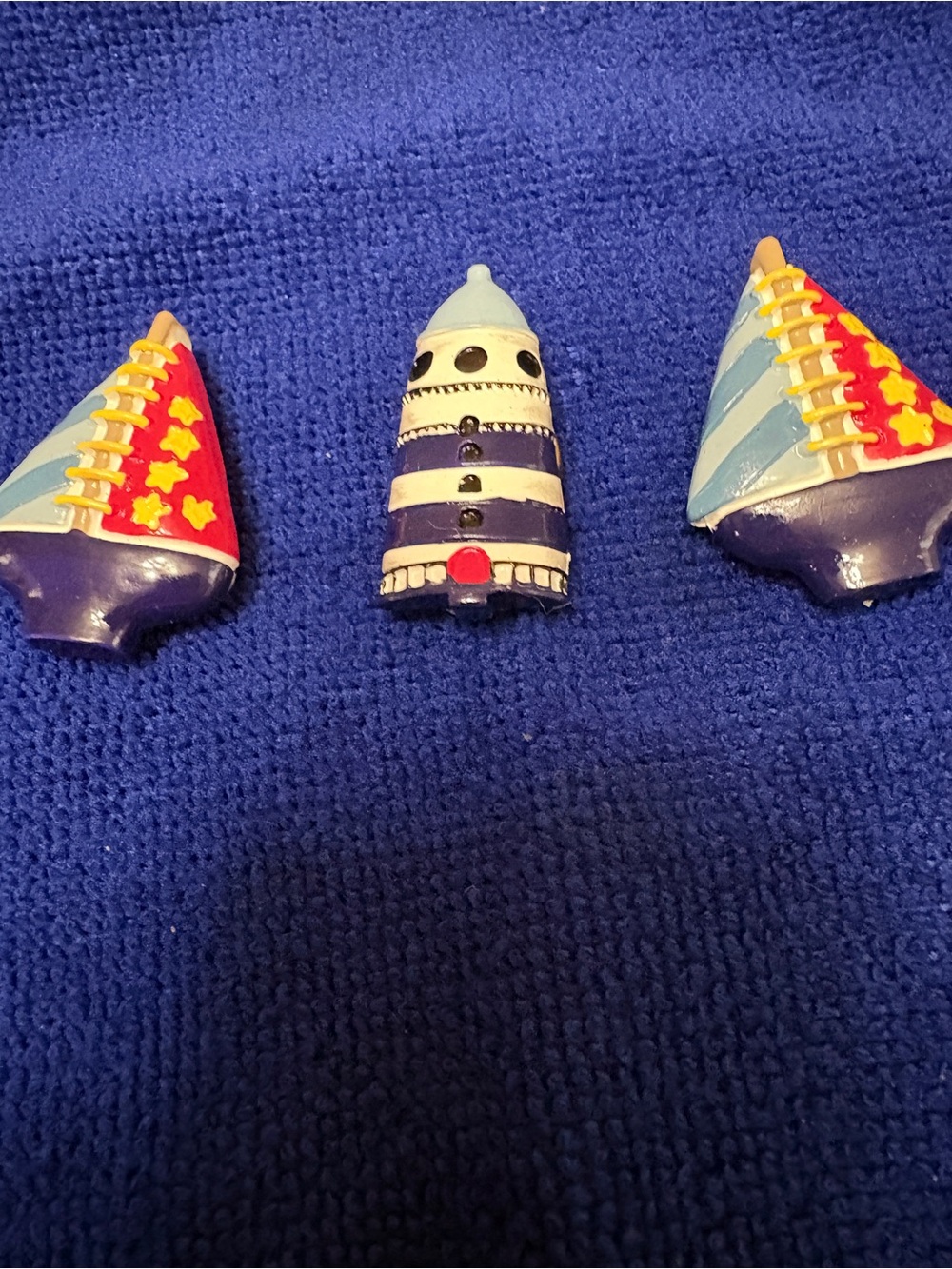 Nautical Toy Boat Set - Blue, Red & White Button covers